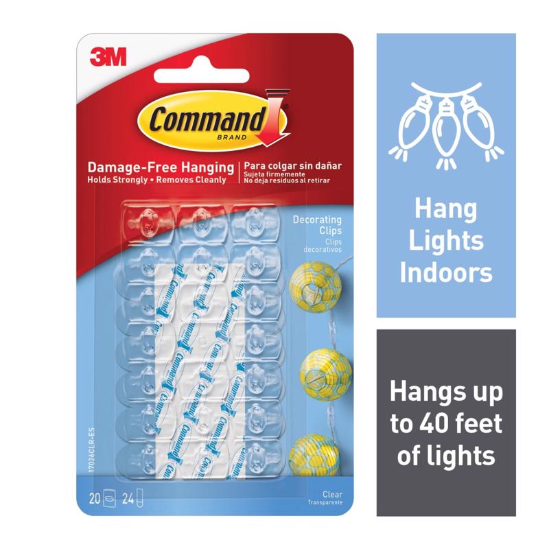 Command 17026CLR-ES Decorating Clips, Clear, 20-Clips