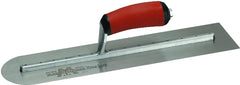 MARSHALLTOWN 16 x 4 inch Rounded Front High Carbon Steel Finishing Trowel, Concrete Tools, DuraSoft Handle, XtraLite Mount, MXS66RED