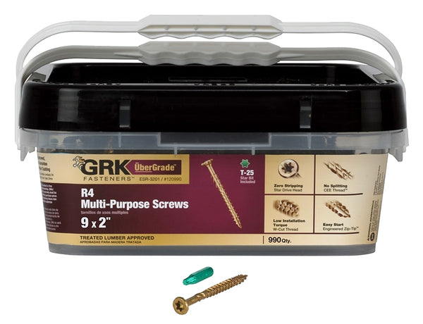 GRK 120990#9 x 2" R4 Multi-Purpose Screws 990 Count