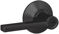 Schlage F51 V LAT 622 Latitude Door Lever, Keyed Entry Lock, Matte Black