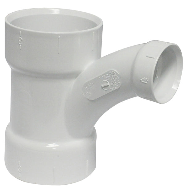 Canplas 194326 PVC DWV Long Turn TY, 3 x 3 x 1.5-Inch, White