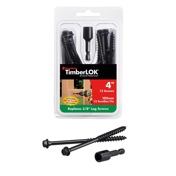 Omg! FastenMaster TimberLok No. 10 x 4 in. L Hex Hex Head Epoxy Steel Wood Screws 12 pk FMTLOK04-12