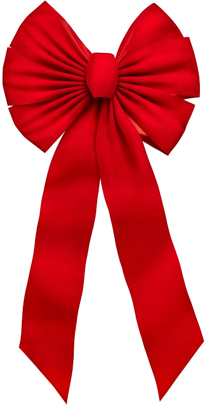 Holiday Trim # 7355 7 Loop 14" W x 28" L x 4" Red Velvet Christmas Bow - Quantity 16 (16-Pack)