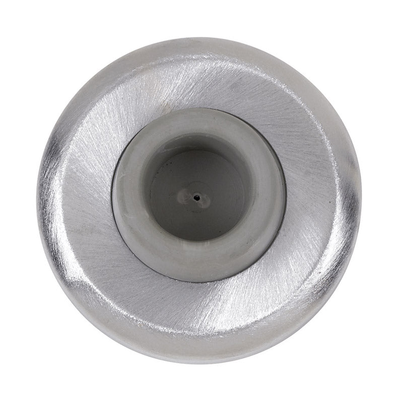 Tell 2-1/2 in. H x 2-1/2 in. W Stainless Steel Silver Satin Chrome Wall Door Stop Mounts to wall