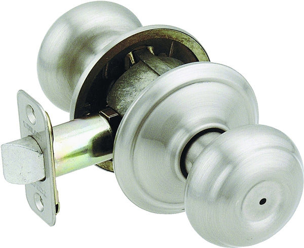 Schlage Georgian Satin Nickel Steel Privacy Lockset ANSI Grade 2 1-3/4 in. F40 Geo 619