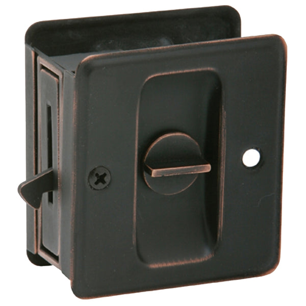 Schlage 991 1-3/4" x 2-1/4" Privacy Pocket Artisan Sliding Door Lock, Aged Bronze SC991B-716