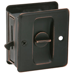 Schlage 991 1-3/4" x 2-1/4" Privacy Pocket Artisan Sliding Door Lock, Aged Bronze SC991B-716