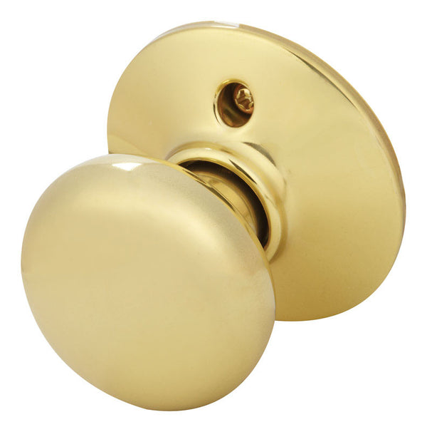 Schlage F170 PLY 605 Plymouth Door Knob, One Sided Non-Turning Dummy Door Handle, Bright Brass