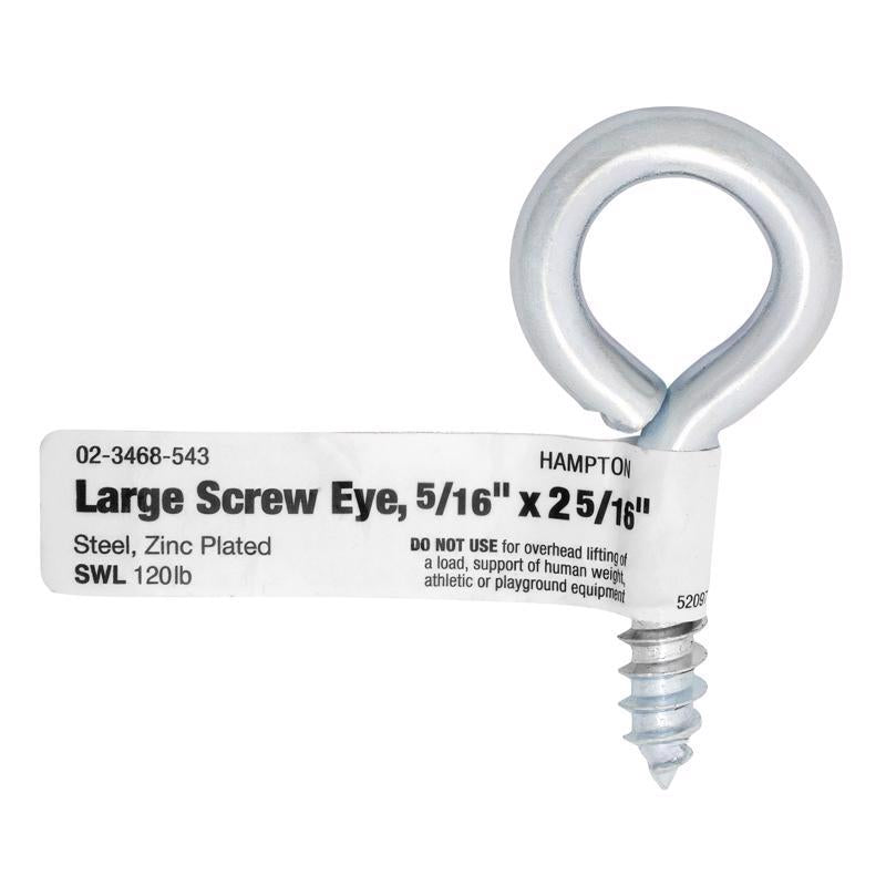 Hampton Screw Eye 5/8" 2-5/6" O.A. 7/8" Tread 120 Lb Upc Coded Stl