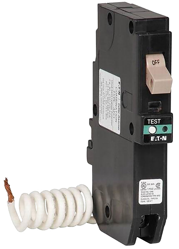 Eaton Circuit Breaker, Combo Arc Fault With Trip Flag Indicator, 1 Pole, Type CH, 15-Amp CHFN115AF