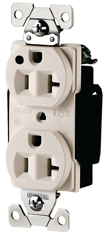 Cooper Wiring Devices Hospital Double Outlet, 20 Amp 125V White AH8300W