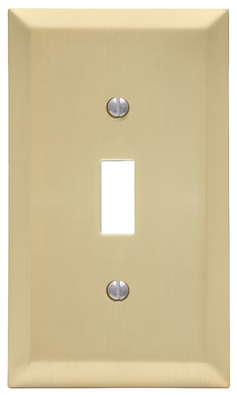 Amerelle 163TSB Century Wallplate, 1 Toggle, Steel, Satin Brass, 1-Pack