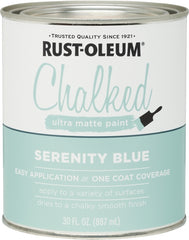 Rust-Oleum Serenity Blue Chalked All-in-One Ultra Matte Paint | One Coat Coverage | No Primer, Sanding, Or Topcoat Needed | Easy Clean Up | Made in USA | 30 OZ 285139