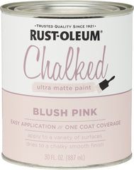 Rust-Oleum Blush Pink Chalked All-in-One Ultra Matte Paint | One Coat Coverage | No Primer, Sanding, Or Topcoat Needed | Easy Clean Up | Made in USA | 30 OZ 285142