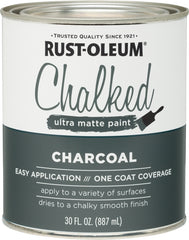 Rust-Oleum 1 qt Brands 285144 Charcoal Chalked Ultra Matte Paint, 30 Fl Oz (Pack of 1)