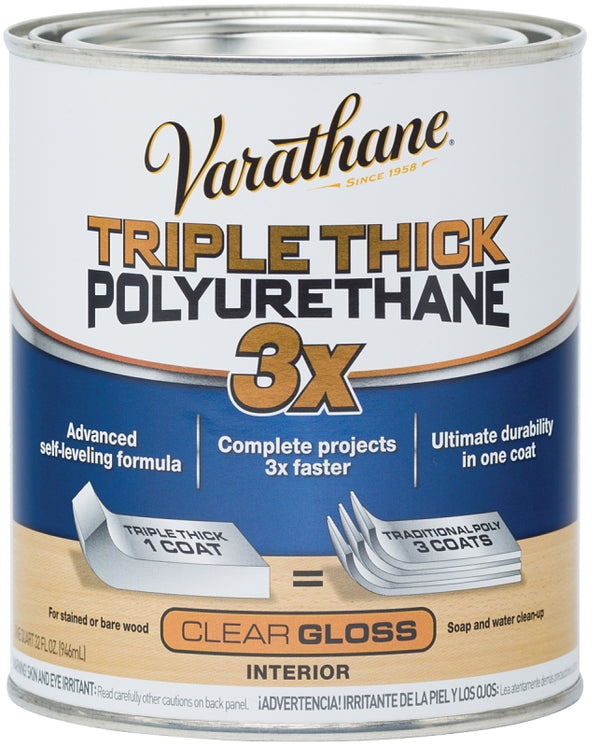 Rust-Oleum 284470 Varathane Triple Thick Polyurethane, Gloss,Quart