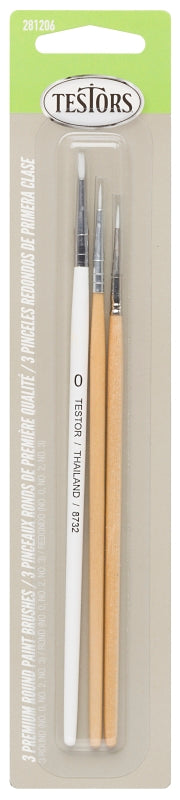 Testor Corp. Brush Round Prem Gray Set of 3 281206