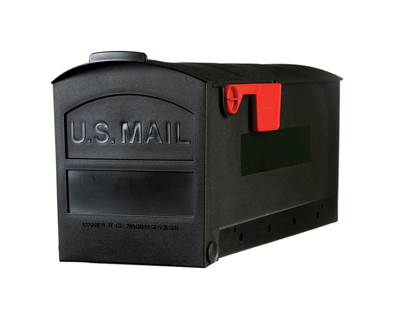 Architectural Mailboxes Patriot Plastic Post Mount Mailbox, Compatibility Code E, GMB505BAM, Black, Medium Capacity