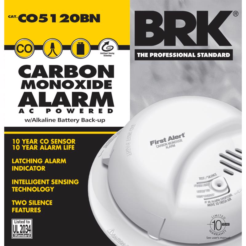 First Alert BRK CO5120BN Hardwired Carbon Monoxide (CO) Detector with Battery Backup