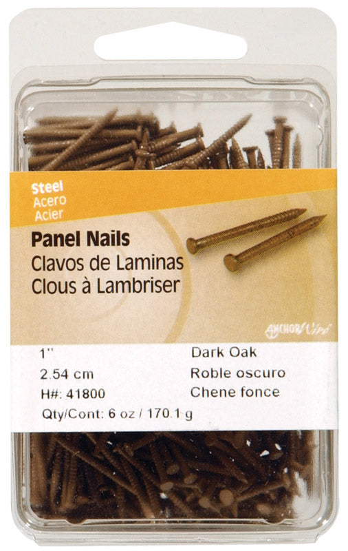 Hillman Panel NAIL1-5/8DRKOAK6OZ Dark Oak Steel Coated 41801 (5-Pack)