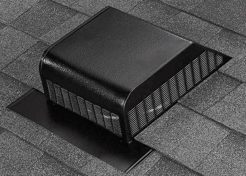 Air Vent 3.6 in. H x 15 in. W x 16 in. L x 9 in. Dia. Black Aluminum Roof Vent Assembly