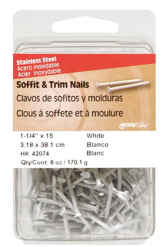 Hillman 1-1/4 in. L Soffit and Trim Stainless Steel Nail Smooth Shank Flat