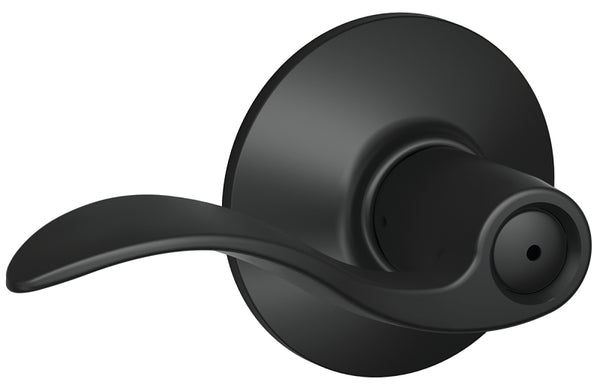 Schlage F40 ACC 622 Accent Door Lever, Bed & Bath Privacy Lock, Matte Black