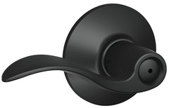 Schlage F40 ACC 622 Accent Door Lever, Bed & Bath Privacy Lock, Matte Black