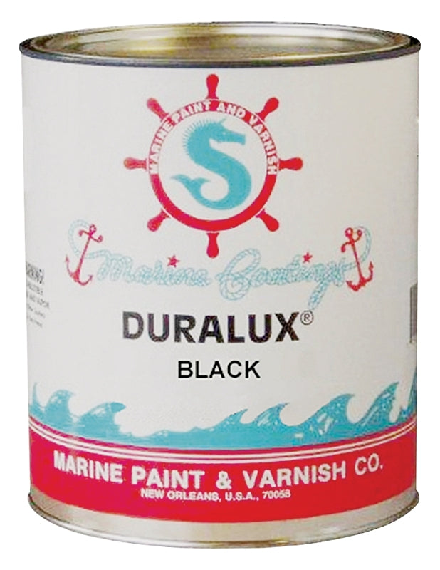 DURALUX Marine Enamel, Black, 1 Quart, Topside Paint for Boats and Other Onshore or Offshore Marine Maintenance Applications, Adheres to Steel, Metal, Wood, Fiberglass & Aluminum M722-4