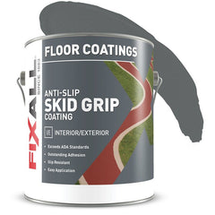 FIXALL Skid Grip Anti-Slip Coating, 1 Gallon, Slate, Exceeds ADA Standards, Ideal for Safety Areas, Slip-Resistant Pavement, Cement & Concrete Paint F06565-1-E