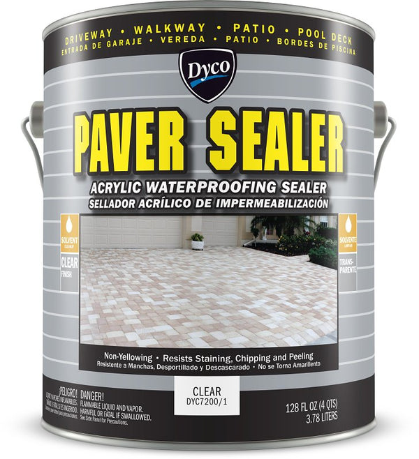 Dyco Paver Sealer Acrylic Waterproofing Sealer - Clear, 1 Gallon, Paver Sealer Wet Look, Concrete Patio Sealer, Concrete Sealer Driveway DYC7200/1