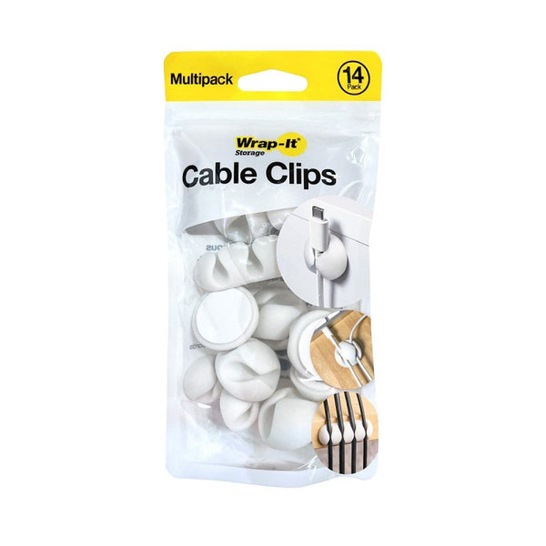 WRAP-IT Cable Clips - Single 14-Pack White 514-CLIPS-WH