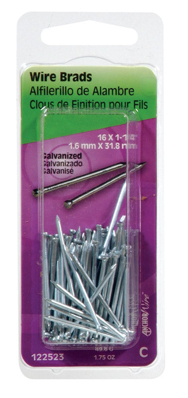 Hillman 16 Ga. x 1-1/4 in. L Galvanized Steel Brad Nails 1 pk 1.75 oz.