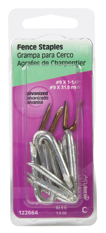 Hillman Fence Staples 1-1/4 '' Blued Card 1.5 Oz 122664 (6-Pack)