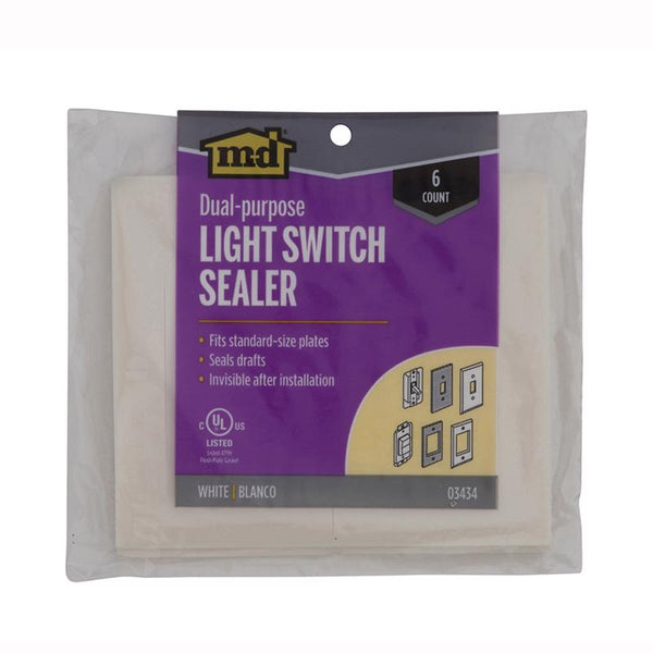M-D Building Products 3434 M-D 0 Closed-Cell Insulating Wall Plate Sealer, Foam, Pack of 1, White 03434