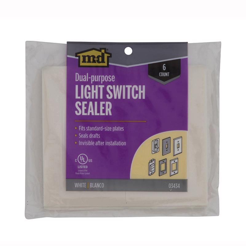 M-D Building Products 3434 M-D 0 Closed-Cell Insulating Wall Plate Sealer, Foam, Pack of 1, White