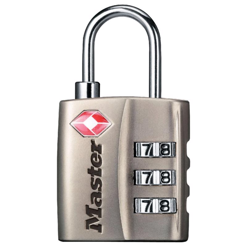 Master Lock 4680DNKL TSA-Accepted Set-Your-Own Combination Lock, Nickel