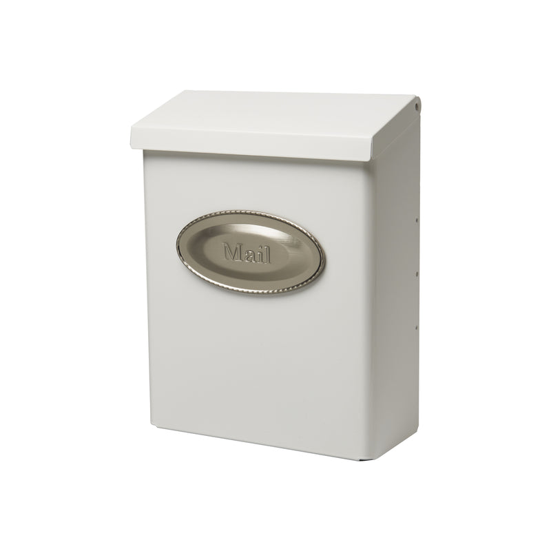 Gibraltar Mailboxes Designer Locking Medium Capacity Galvanized Steel White, Wall-Mount Mailbox, DVKW0000