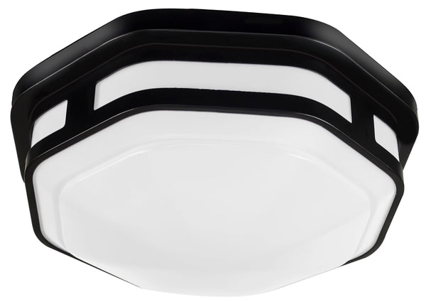 Eti 54466101 Octagon Black Integrated Led Outdoor Flushmount Porch Light, 830 L