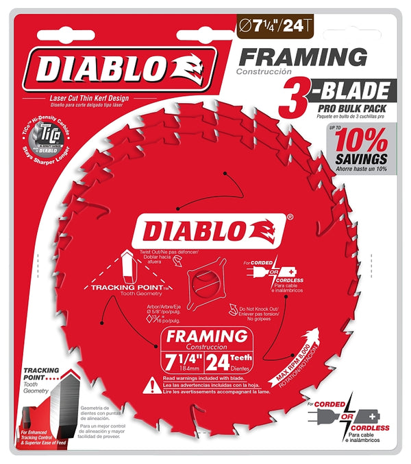 Diablo D0724X3 Circular Saw Blade Red