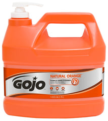 GOJO NATURAL ORANGE Pumice Hand Cleaner, 1 Gallon Quick Acting Lotion Hand Cleaner with Pumice Pump Bottle (Pack of 1) - 0955-02