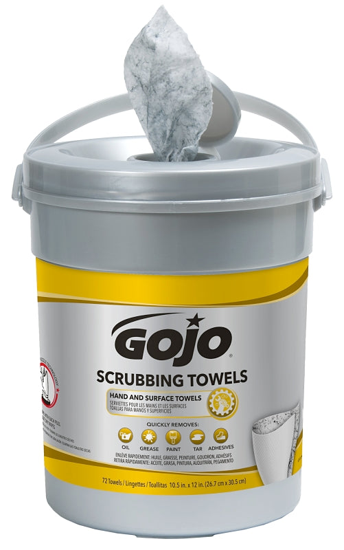 Gojo Dual Textured Scrubbing Wipes Canister 72 Wipes 6396-06