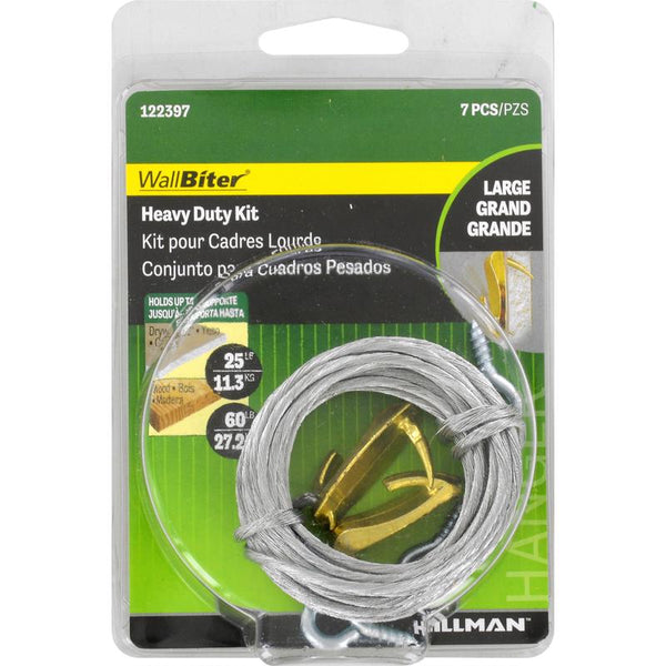Hillman 122397 Cobra Large Wall Biter Picture Hook Hanging Kit 25LBS-60 LBS