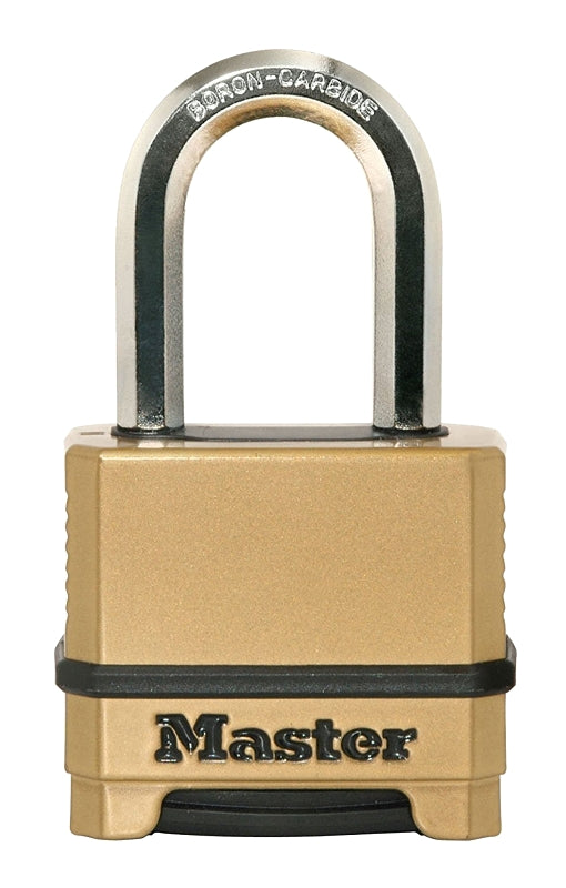 Master Lock Combination Lock, Heavy Duty Weatherproof Padlock, Resettable For Outdoor Use, M175XDLF, Brass Finish M175XDLFCCSEN