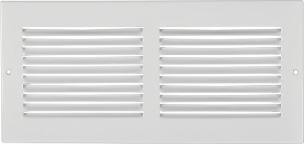Imperial RG0385 Louvered Design Sidewall Grille, 6 in H X 12 in W, 20 Deg, 400 Cfm, Steel, 12x6 Inch, White