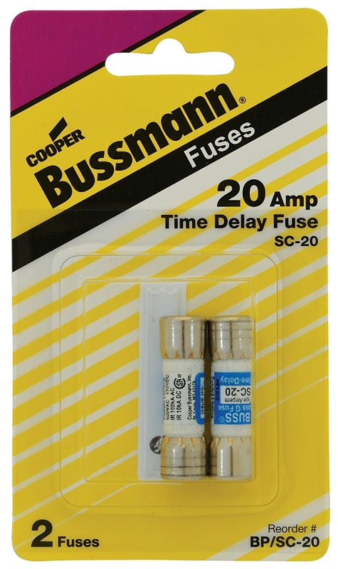 Bussman BP/SC-20 20 Amp 600Vac Class G Time Delay Rejection Fuse 2 Count