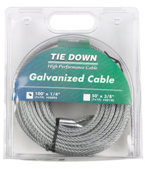 Tie Down 50095 Galvanized Cable (Swagged Loop and Thimble, 1/4 Inch, 100 Foot Roll), Pack