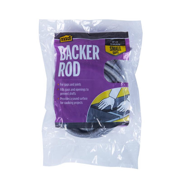 M-D Building products 71464 - Versatile Caulk Backer Rod Set 3/8-by-20 Feet, Gray - Essential Foam Rods for Precise Caulking and Sealing