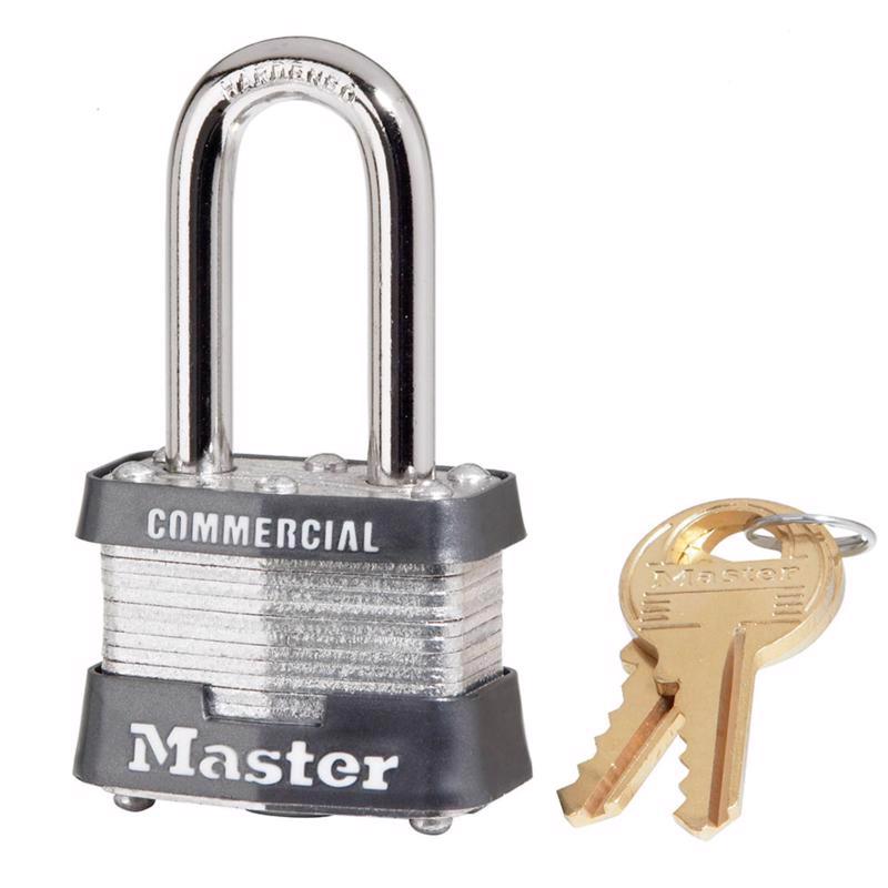 Master Lock 1-5/16 in. H x 1-5/8 in. W x 1-9/16 in. L Laminated Steel Double Locking Padlock 1 pk