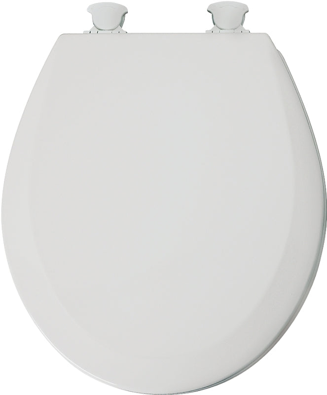 MAYFAIR 841EC 000 Cameron Toilet Seat will Never Loosen and Easily Remove, ROUND, Durable Enameled Wood, White